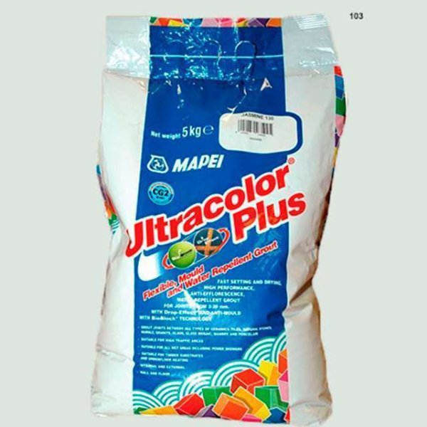 Цементная затирка Mapei Ultracolor Plus №103 Белая луна 2 кг.